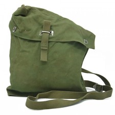 Vintage Swedish Army M51 Respirator Bag Green Canvas Shoulder Satchel Haversack