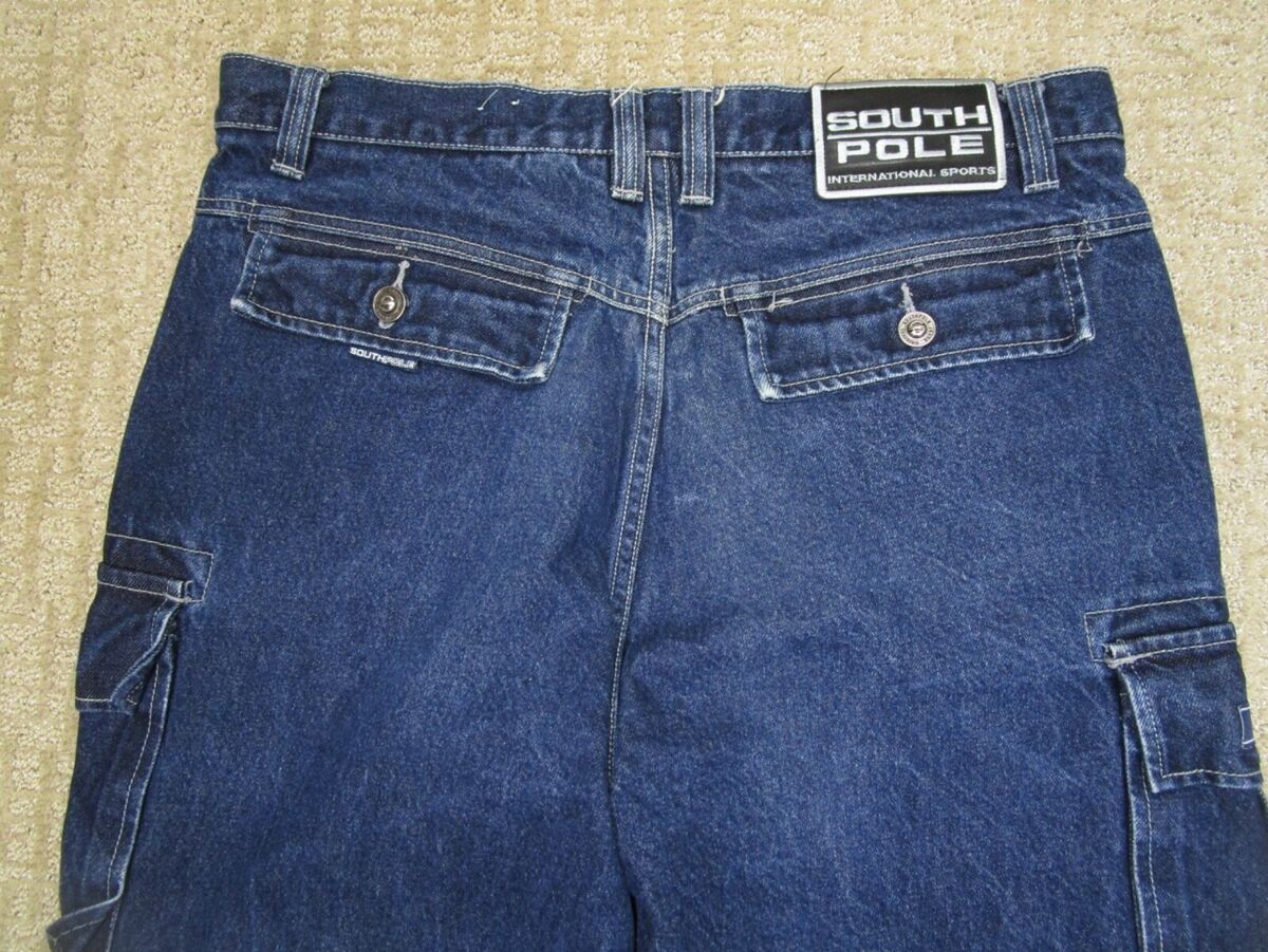 Vintage Southpole Jeans Men 36x30 Blue Cargo Baggy Loose Vintage Southpole Jeans Men 36x30 Blue Cargo Baggy Loose