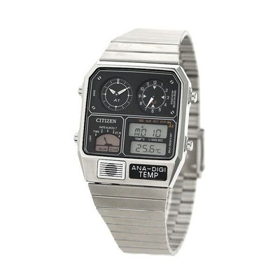 CITIZEN ANA-DIGI TEMP JG2101-78E Silver Analog Digital Vintage Men Watch