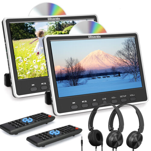 2X 12" Dual Screen IPS Car Headrest Monitor DVD Player HDMI USB SD AV IN Headset - Picture 4 of 13