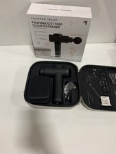 Sharper Image Powerboost Massage Gun   Deep Tissue, 6 Speeds, 5 Heads, Black