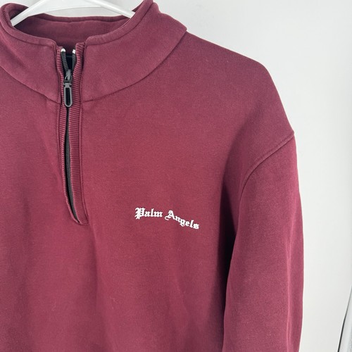 Palm Angels Burgundy Size Large quarter zip Sweatshirt - Picture 10 of 17