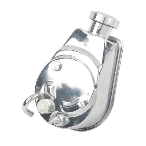 For Chevy SBC Polished Saginaw Keyway Power Steering Pump & Aluminum Bracket Kit - Picture 2 of 10