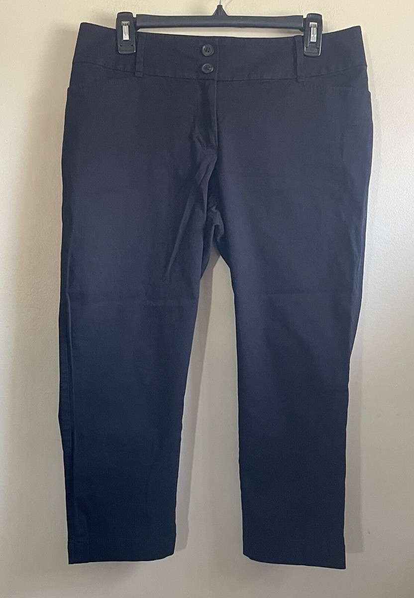 Loft Outlet Capri Curvy Crop Women 8P Black Mid Rise Straight Leg Pants