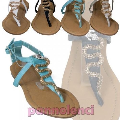 Sandalias Mujer Joya Serpiente Pedrería Nuevo 3866-5 | eBay