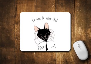 Tapis De Souris Tete Chat Noir Main Calin Dessin Cadeau Prenom Personnalisable Ebay