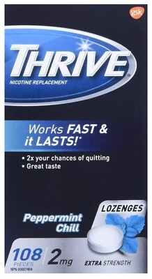 Thrive Nicotine Replacement Lozenges, Quit Smoking Aid, Mint Flavour, 2mg