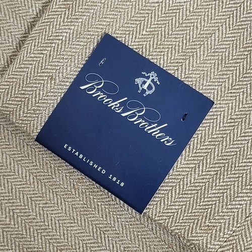 NWT $398 Brooks Brothers Silk Blend Mens Sport Coat Champagne 43L Made in Italy - Picture 6 of 20