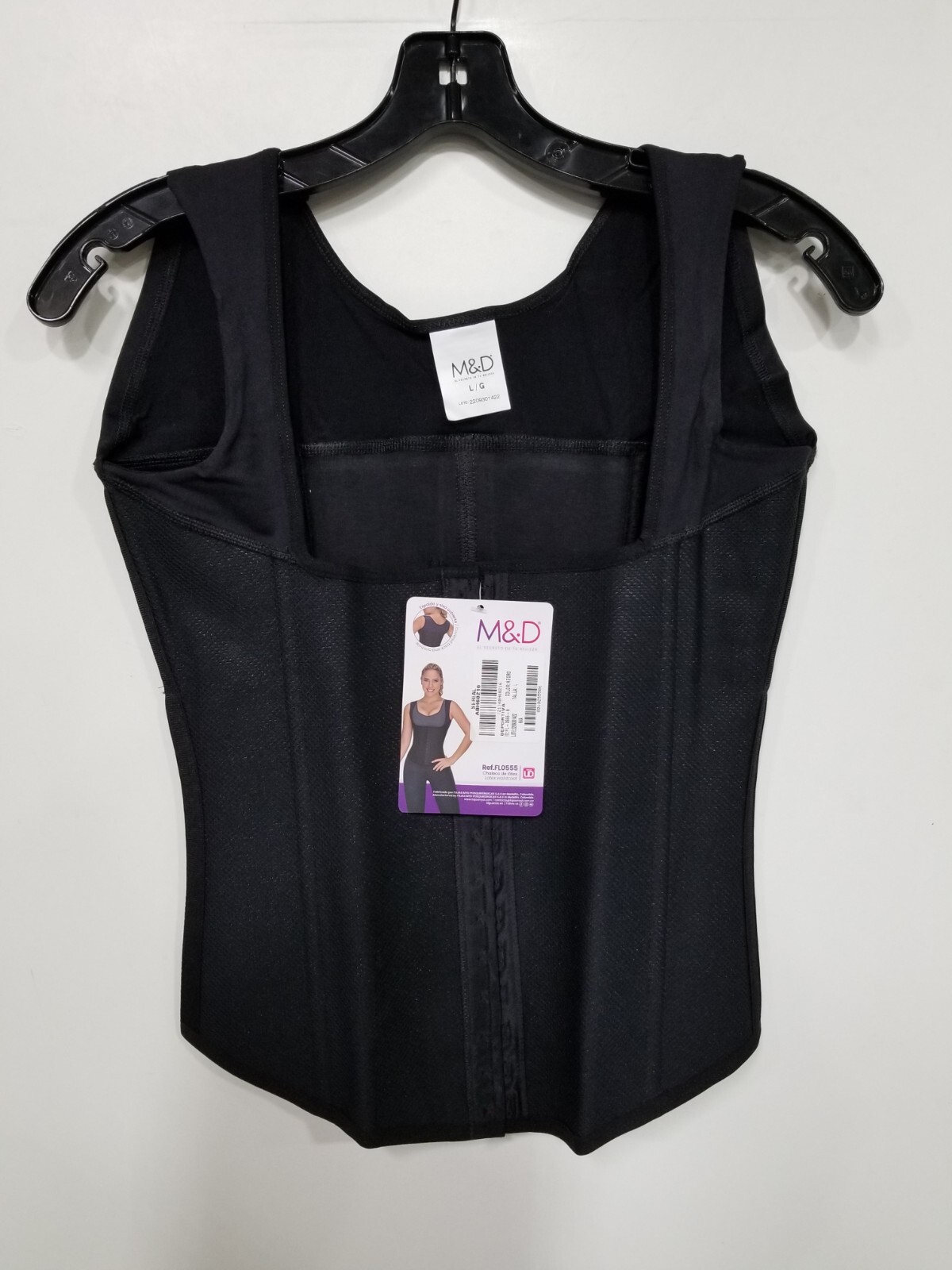 M&D FL0555 - Control Fit Latex Vest W/ Covered Back Sz L - Black