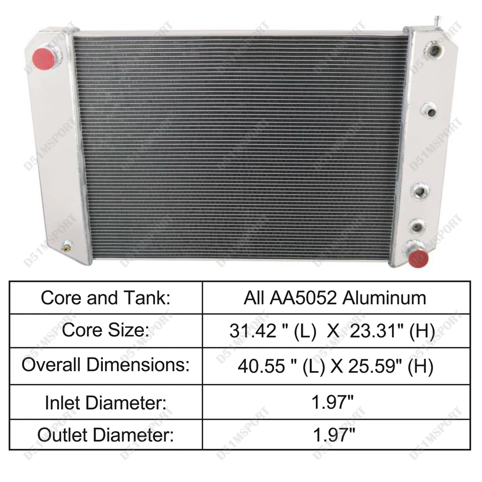 3 Row Radiator For 1991-2002 Chevy C60/ C70 Kodiak GMC C7000 C6500 Topkick V8 L6 Foto 4 de 4