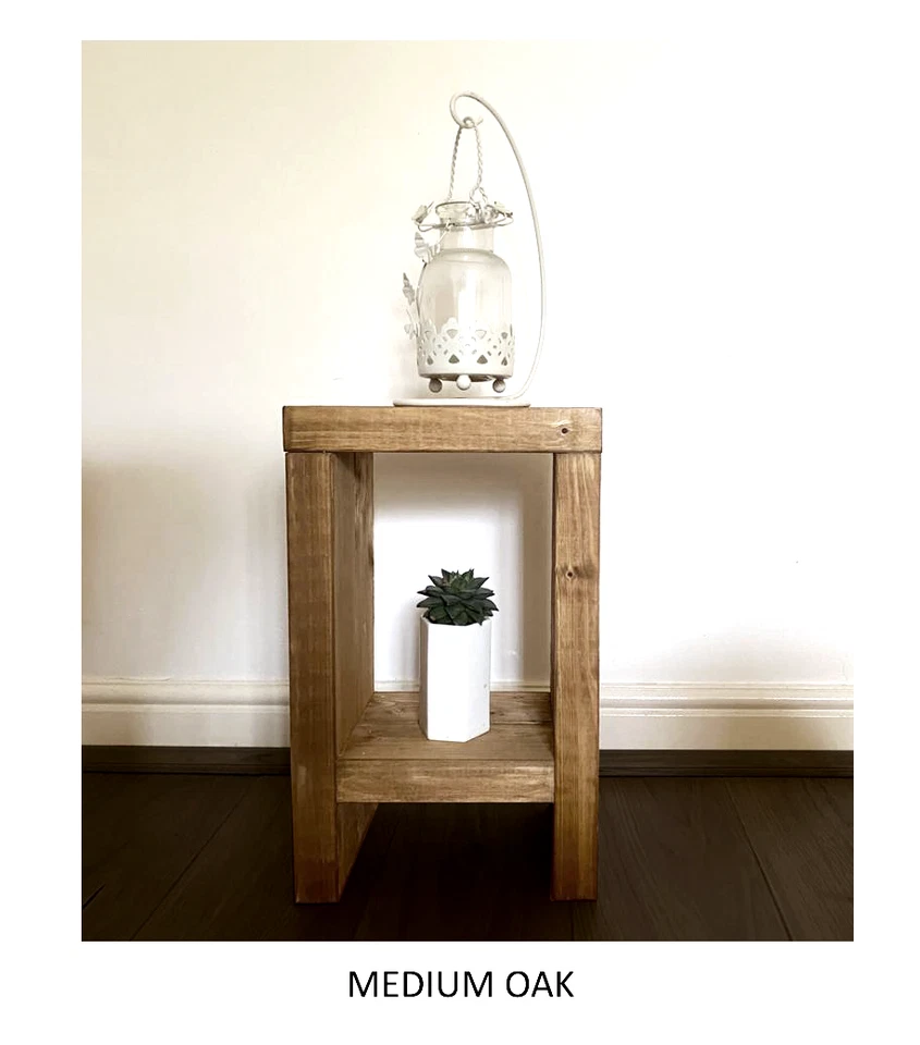 Rustic Side Table/ Living Room End Table Bedside Table Chunky Solid Wood - Image 2 of 4