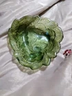 Vintage Indiana Glass Company Loganberry & Leaf Green Bowl Candy Dish Nice!