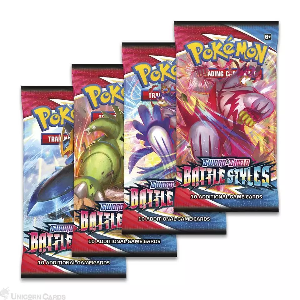 Pokemon TCG: Sword & Shield - Battle Styles :: 4 Booster Packs - All Types  - Bra 820650808180