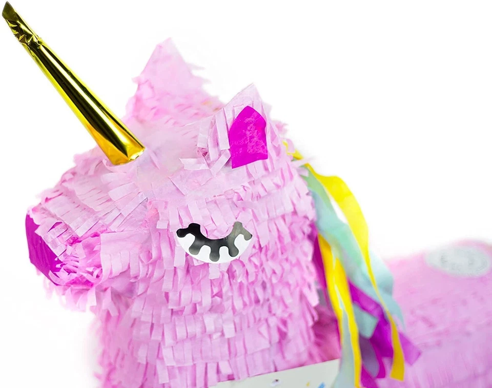 Pinata Einhorn + Maske + Stock + Füllung - Party Kindergeburtstag Geburtstag Set - Bild 4 von 4