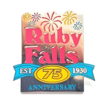 Ruby Falls 75th Anniversary 1930 Lapel Pin Souvenir Fireworks Celebration Colors
