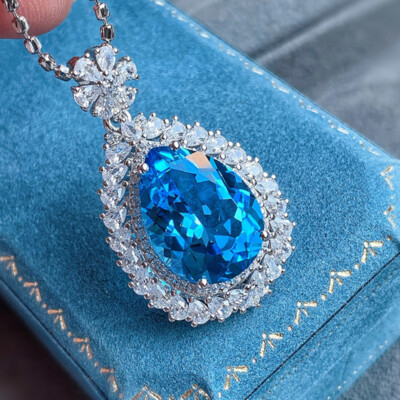 Blue Topaz Blue Stone Necklace Pendant Buy A Touch Of Blue Topaz