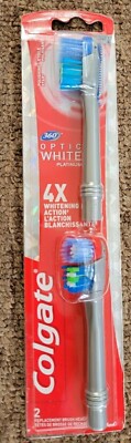 Colgate 360 Optic White Platinum Pack of 2 Toothbrush Replacement Heads 