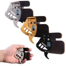 Left Handed Archery Finger Tab Guard Protection Genuine Leather + Aluminum S/M/L