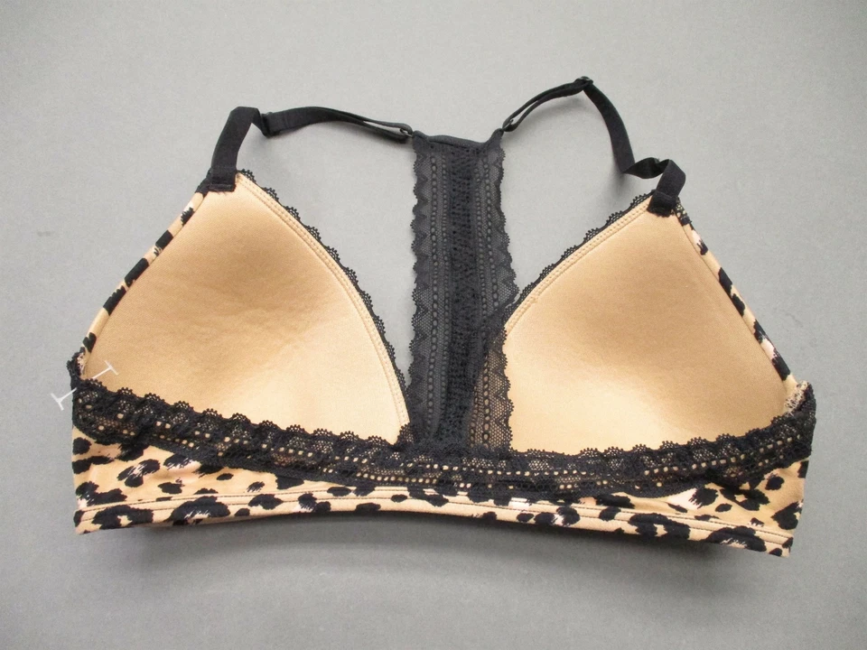 Sujetador 32C Xhilaration Mujer Marrón Estampado Animal Acolchado Inalámbrico Espalda Corredora Demi Foto 3 de 4
