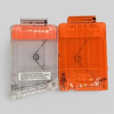 Nerf N-Strike Elite 6 Round Magazine Clips Dart Gun Replacement Lot of 2 Orange