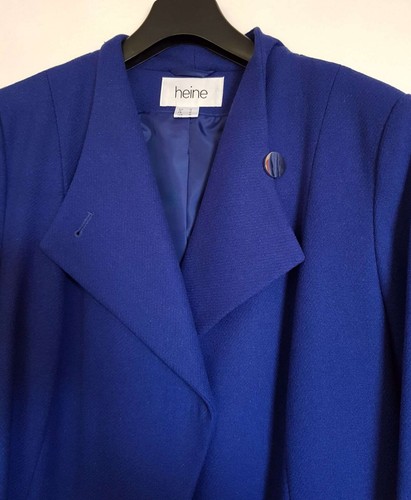 Heine Wollmantel Wolljacke Damen Herbst Mantel Blau Größe 44 N - Bild 3 von 6