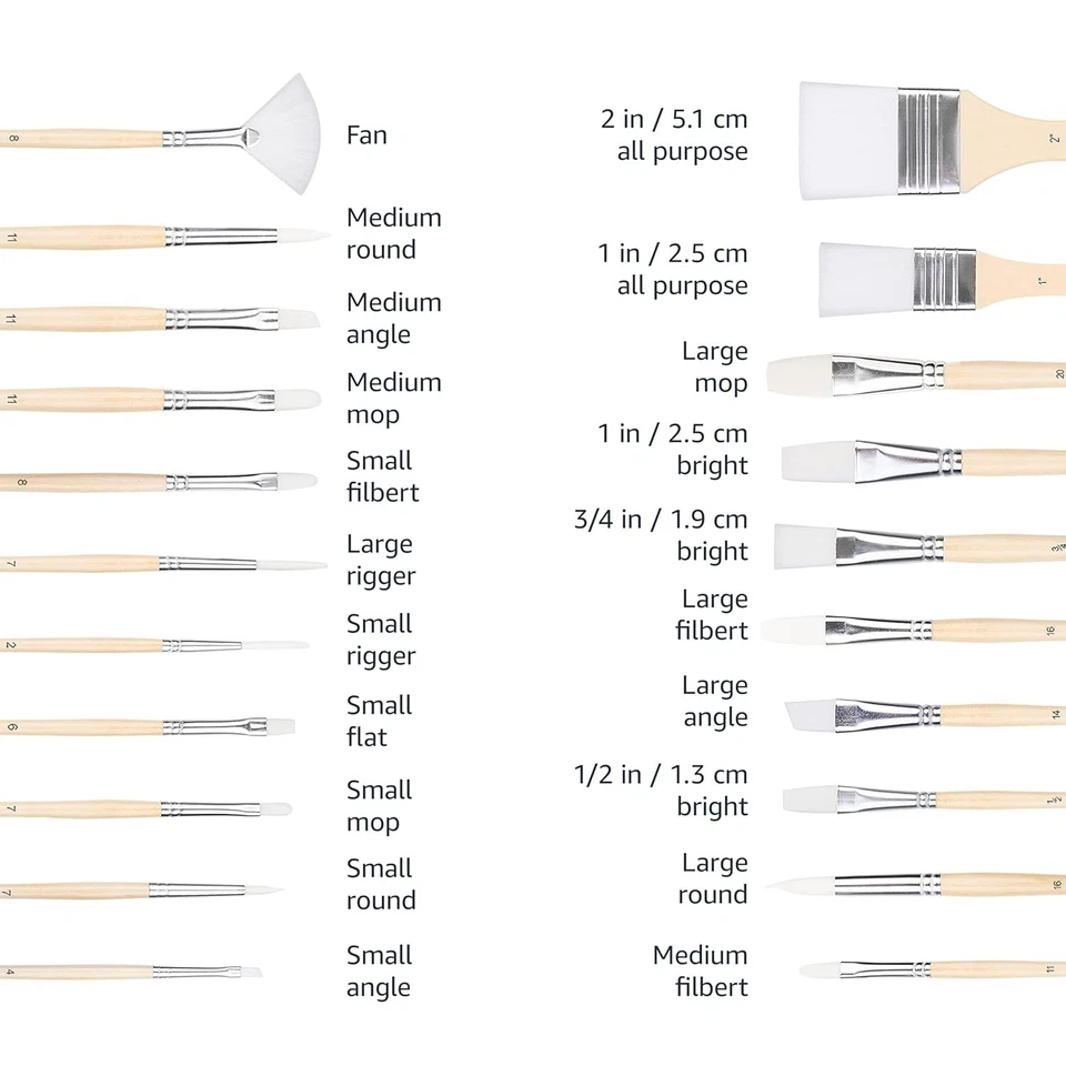 Comprehensive 24-Piece Paint Brush Collection - Perfect for All Ages & Mediums - Image 4 of 4