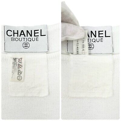 CHANEL Vintage CC Logo Knit Sleeveless Top Tunic Button CHANEL Vintage CC Logo Knit Sleeveless Top Tunic Button