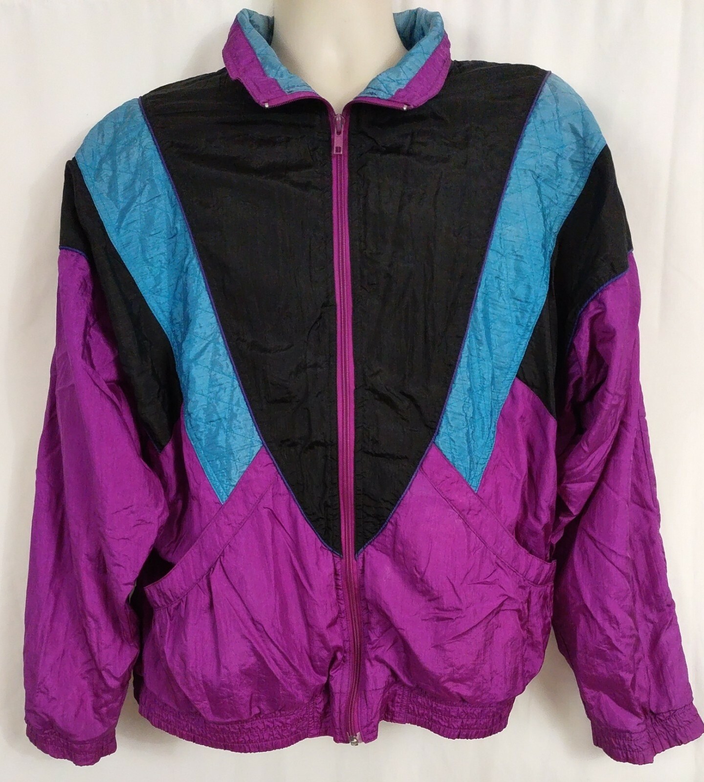 Vintage Blue Black Purple Windbreaker 