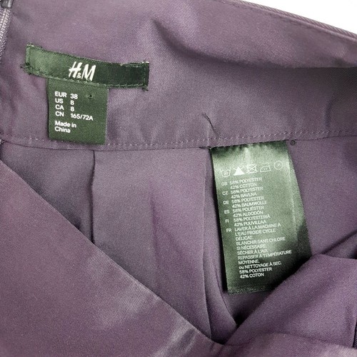 H&M Women's Purple Pink A-Line Pleated High Waist Skirt Ladies Flare Casual Work - Picture 5 of 12