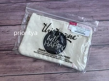 Thirty One Statement Canvas Zip Top Pouch Hello Happy Logo New in Package