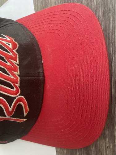 VTG Chicago Bulls Sports Specialties Script SnapBack Hat Black Red 90s The Twill - Picture 4 of 12