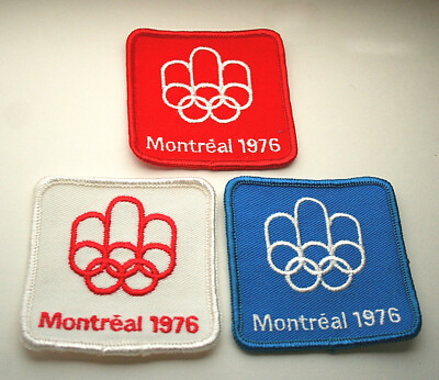 Patch Olympique Montréal 1976 - 5,5 Pouces - Drapeaux Croisés Québec