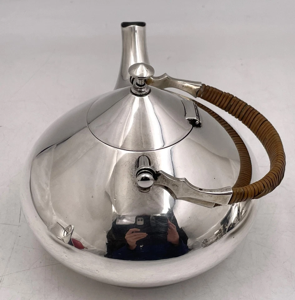 Conjunto de chá alemão Judgendstil prata 3 peças - Imagem 4 de 4