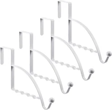 4 Pieces Over The Door Hooks Hanger Multi Hanging Storage Organizers White