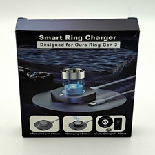 ZOOROO Charger for Oura Ring Gen 3 Size 8 USB-C Charging Dock with Cable Gray