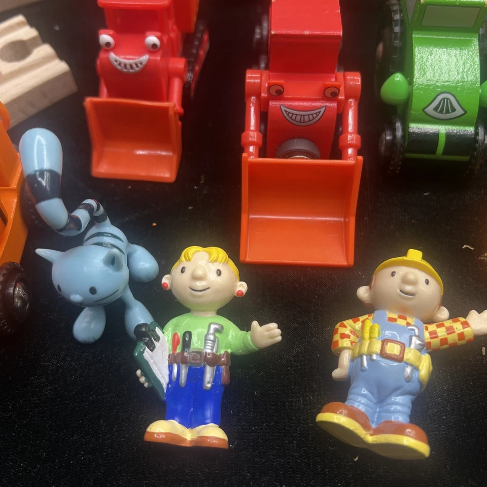 Conjunto exclusivo de figuras de trem de pista Brio Bob The Builder FAO Schwarz madeira - Imagem 2 de 4
