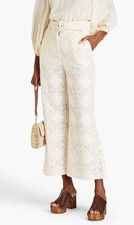 ZIMMERMANN Belted Cottonblend Lace Flared Pants Size 2 Aus 12 US 8