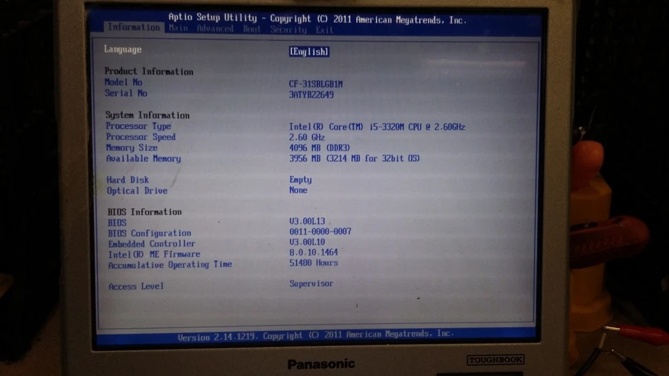 Panasonic Toughbook CF-31 i5 3ª generación 2,60 GHz 4 GB RAM LEER Foto 3 de 4