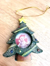 GLITTERED CHRISTMAS TREE MAGNETIC PICTURE FRAME CHRISTMAS TREE ORNAMENT