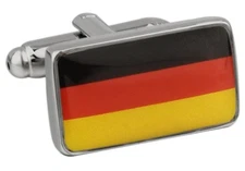 German Flag FRG Germany Pair Cufflinks in Presentation Gift Box Polishing