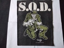 S.O.D.  BACKPATCH Original 1991 Vintage Rückenaufnäher 37x30x26cm Anthrax Metal