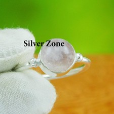 Rose Quartz Gemstone 925 Sterling Silver Handmade Jewelry Ring Size 5 to 13