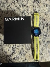 Garmin Forerunner 965 47mm Titanium Case with Yellow Silicone Strap...