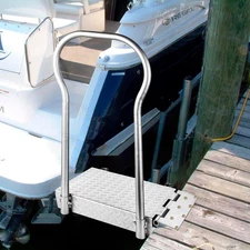 Foldable Boat Boarding Platforms W/Handrail Dock Extension Step 