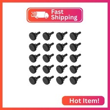 MECCANIXITY 20pcs M3 x 6mm Knurled Thumb Screws, Black Steel Flat Head Thumb Scr