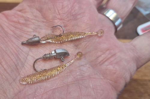 Mini LRF Worm Soft Bait set 6 lures 2 jig head Fishing Lure 4cm Set ...