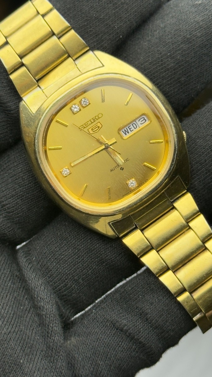 Vintage Seiko 5 Gold Dial Automatic 6309-5220 Day/Date | eBay