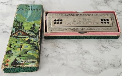 Vintage Mundharmonika Hohner The Echo Harp, gebraucht, OVP