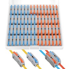 60 Pcs Lever Wire Connectors Quick Connect Electrical Splicing Kit, 1 In 1 Out