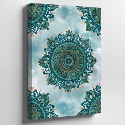 Create A Vibrant Mandala Pattern With Intricate Floral Wall Art Canvas Print